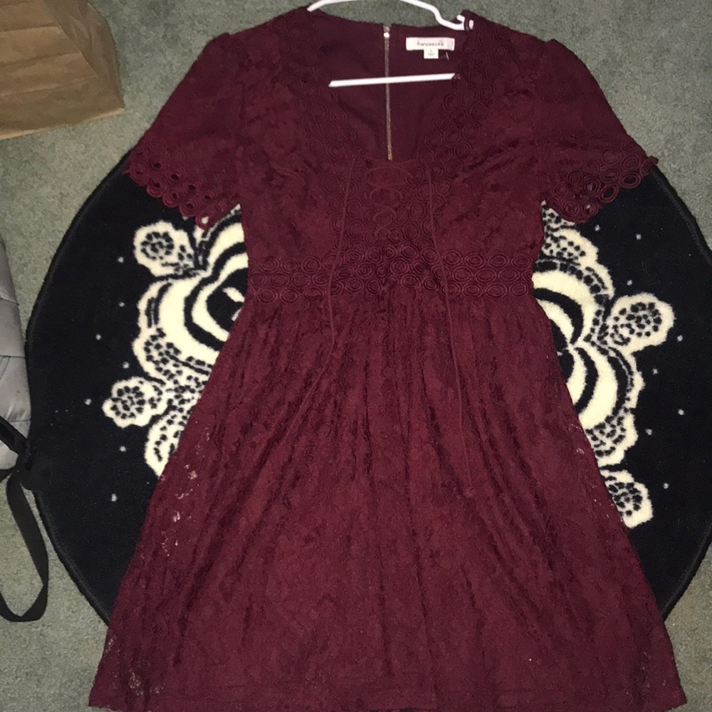 Maroon lace dress